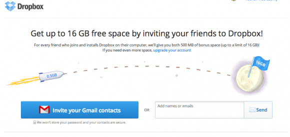 Dropbox homepage