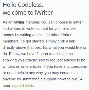 iWriter-Welcome-Message