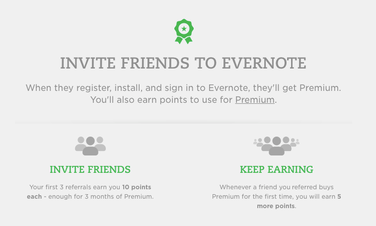 Evernote referral page