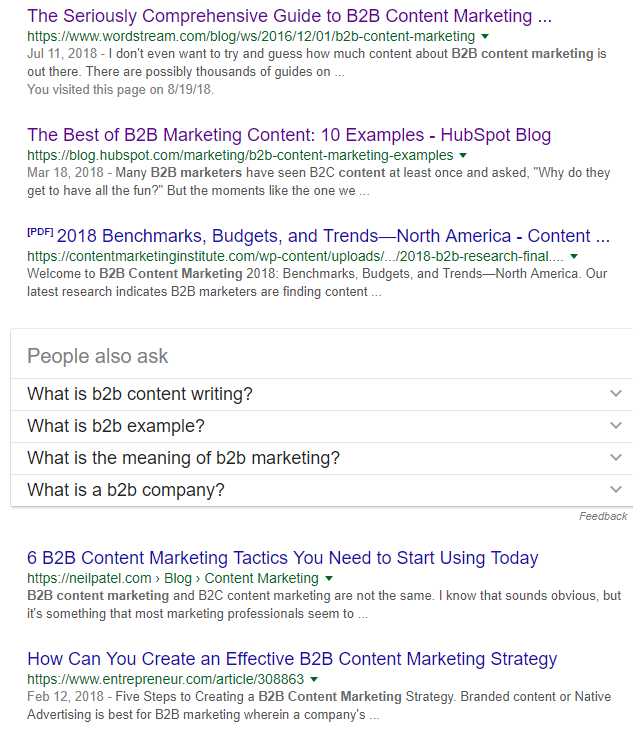 SERP-results-of-B2B-Content-Marketing