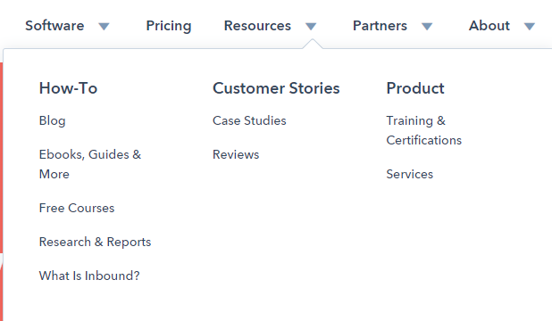 Hubspot-resources-page-listing-types-of-content
