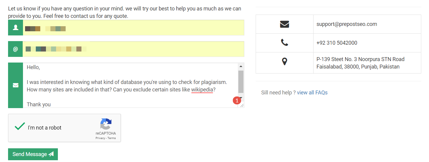 Example screenshot of PrePostSEO's dismissive customer service.