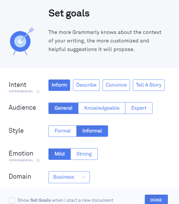 Grammarly sets goals to improve grammar-checking accuracy.