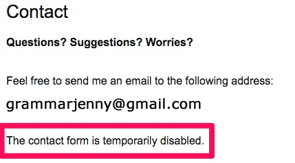 Example screenshot of Grammar's customer service/contact form.