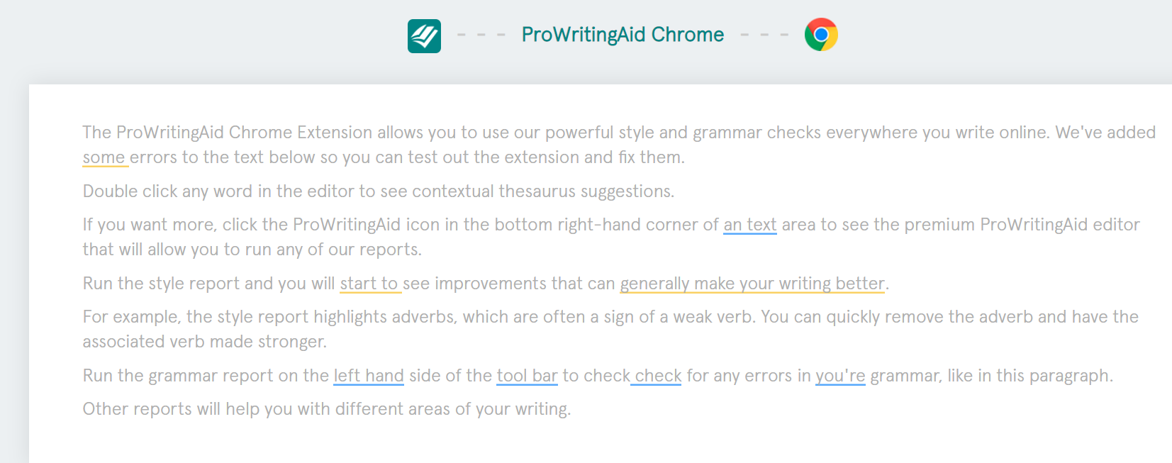 ProWritingAid Chrome Extension