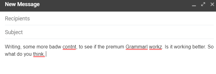 Grammarly Chrome Gmail Checker Example