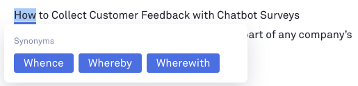 Finding Word Synonyms on Grammarly for Mac
