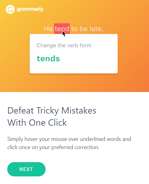 Grammarly Installation Screen