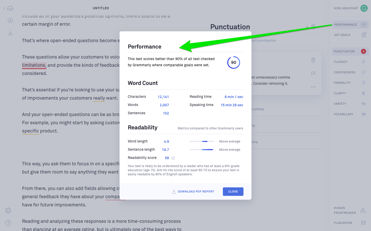 Grammarly Mac Performance Reporting