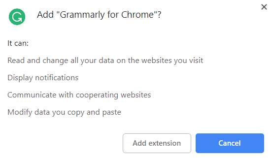 Add Grammarly for Chrome to your Browser