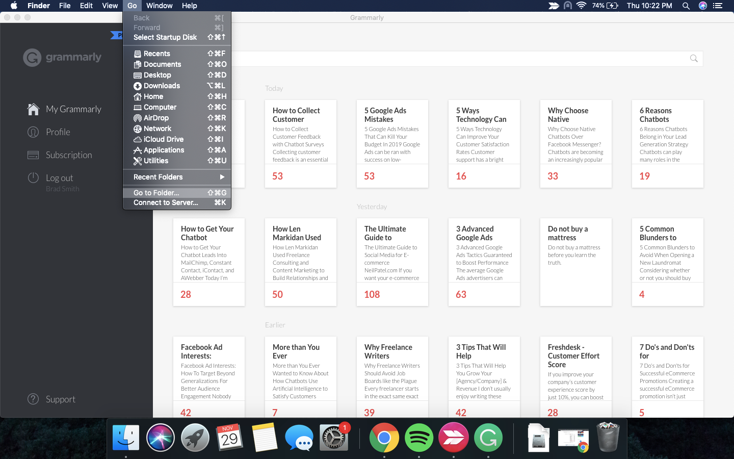 Find Grammarly for Mac Library Files