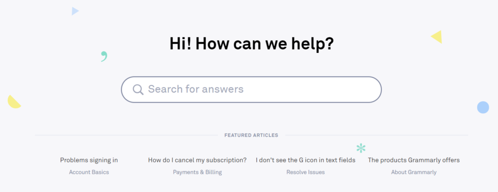 Grammarly customer support knowledge base