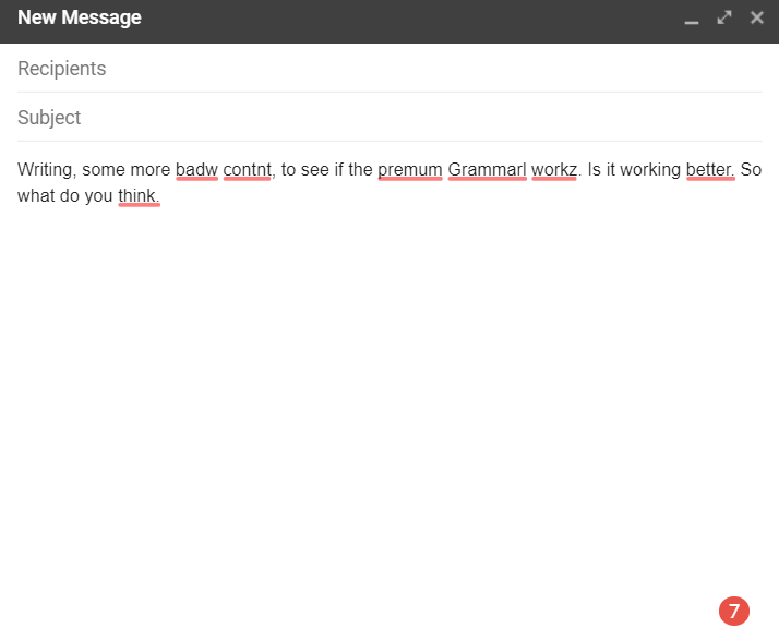 Example of Grammarly Chrome checking Gmail