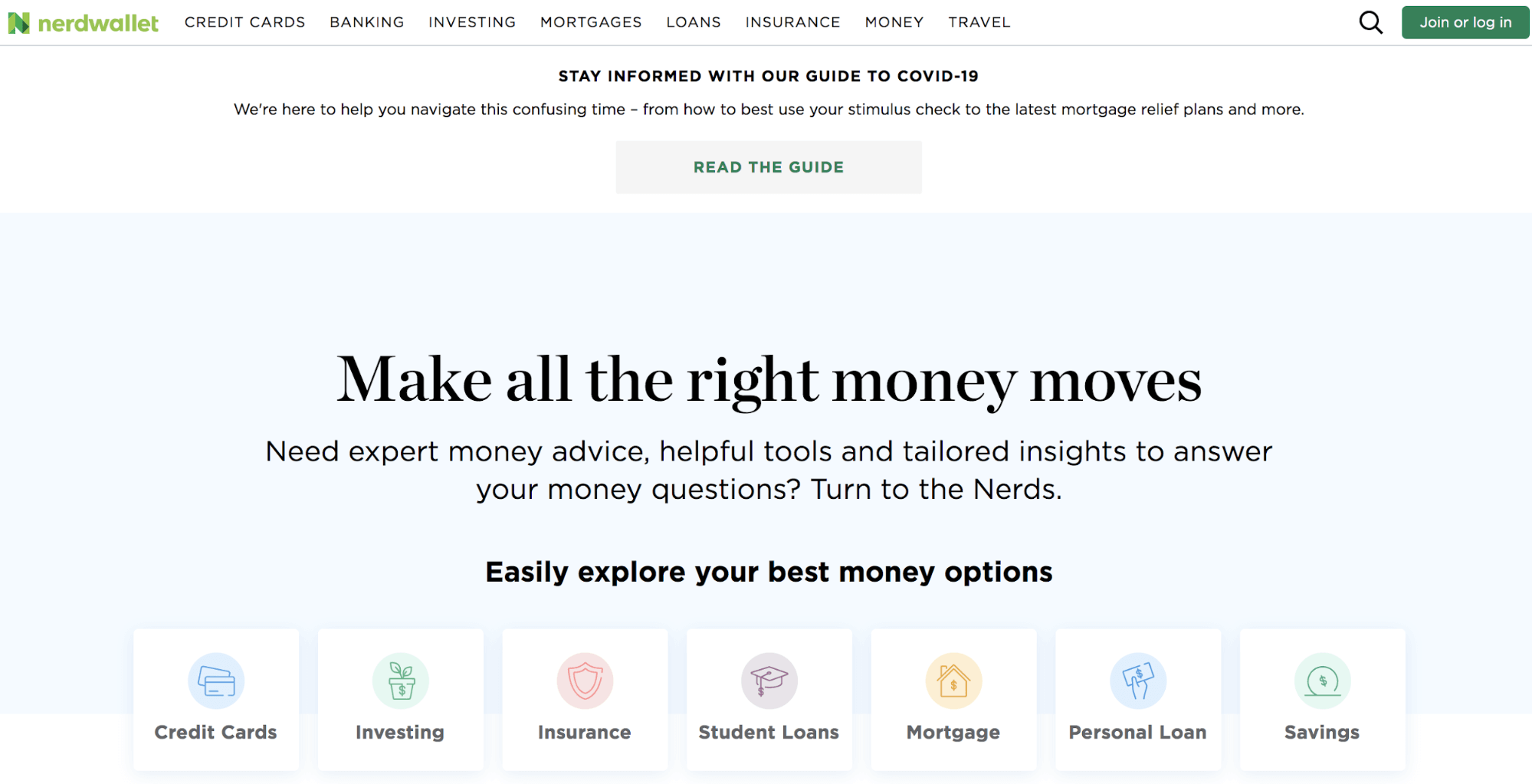 NerdWallet homepage