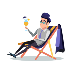 Illustration of businessman relaxing