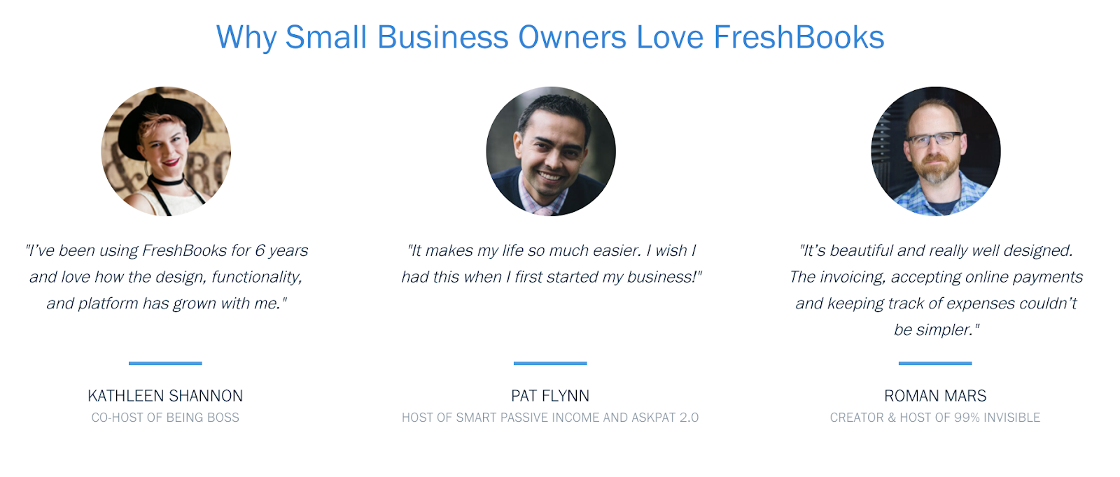 Social proof example on FreshBook's homepage