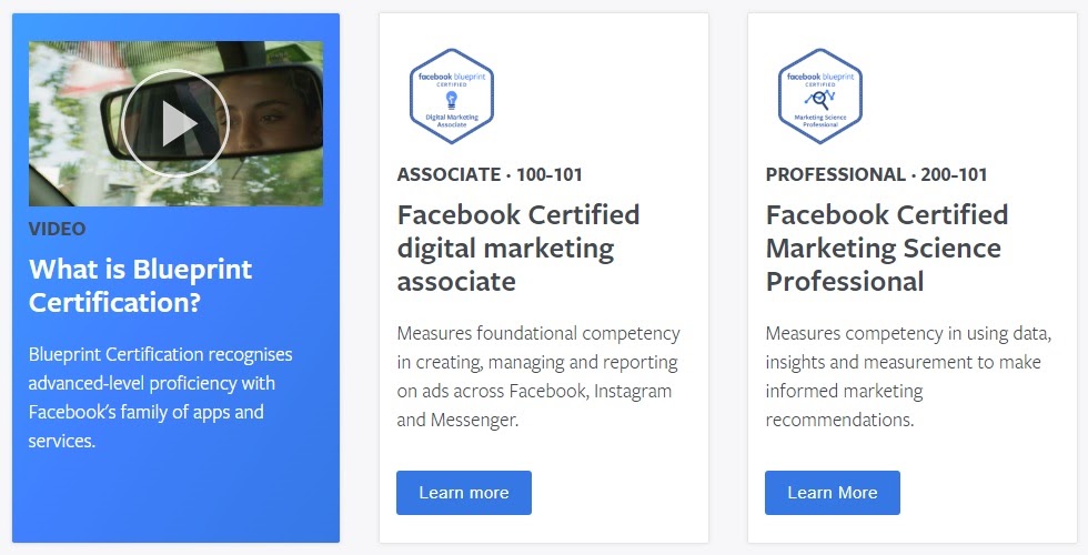 This is Facebook's digital marketing certification.