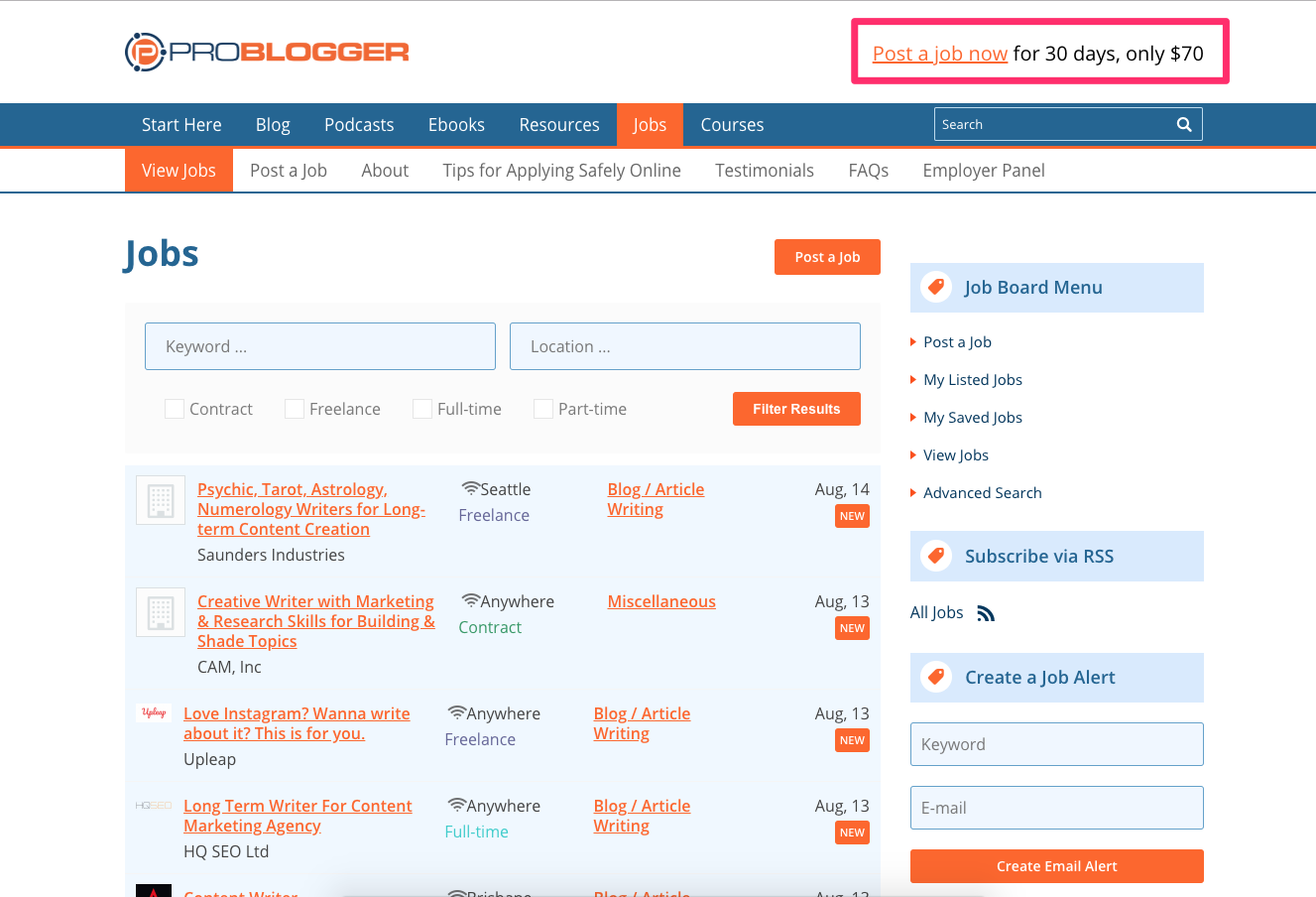 ProBlogger job board