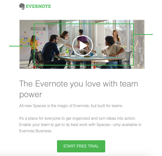 Evernote landing page