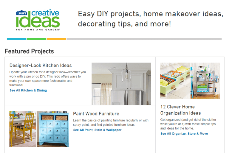 Lowe's creative ideas blog