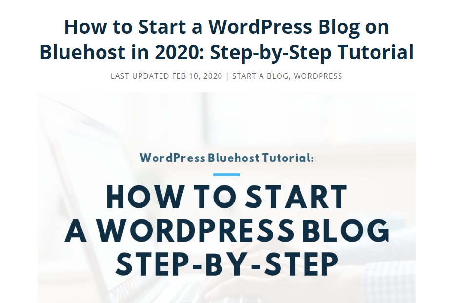 Example screenshot of tutorial on writing a WordPress blog post. 