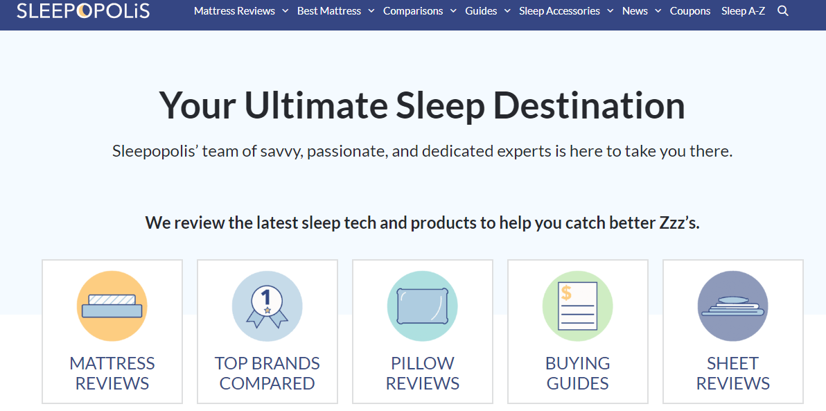 Sleepopolis homepage