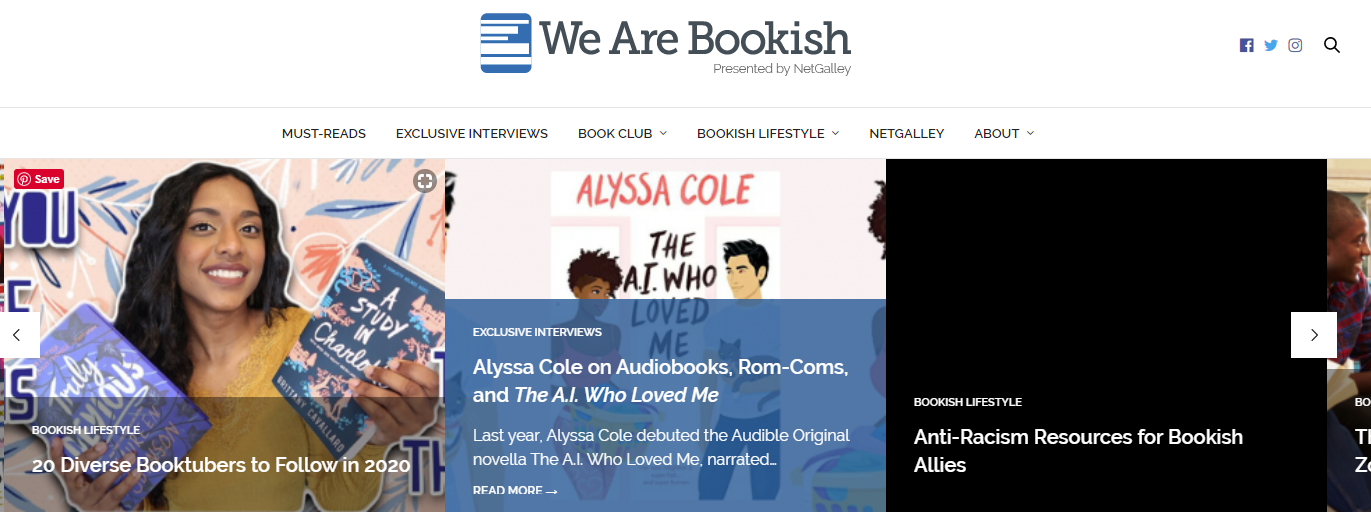 Bookish homepage