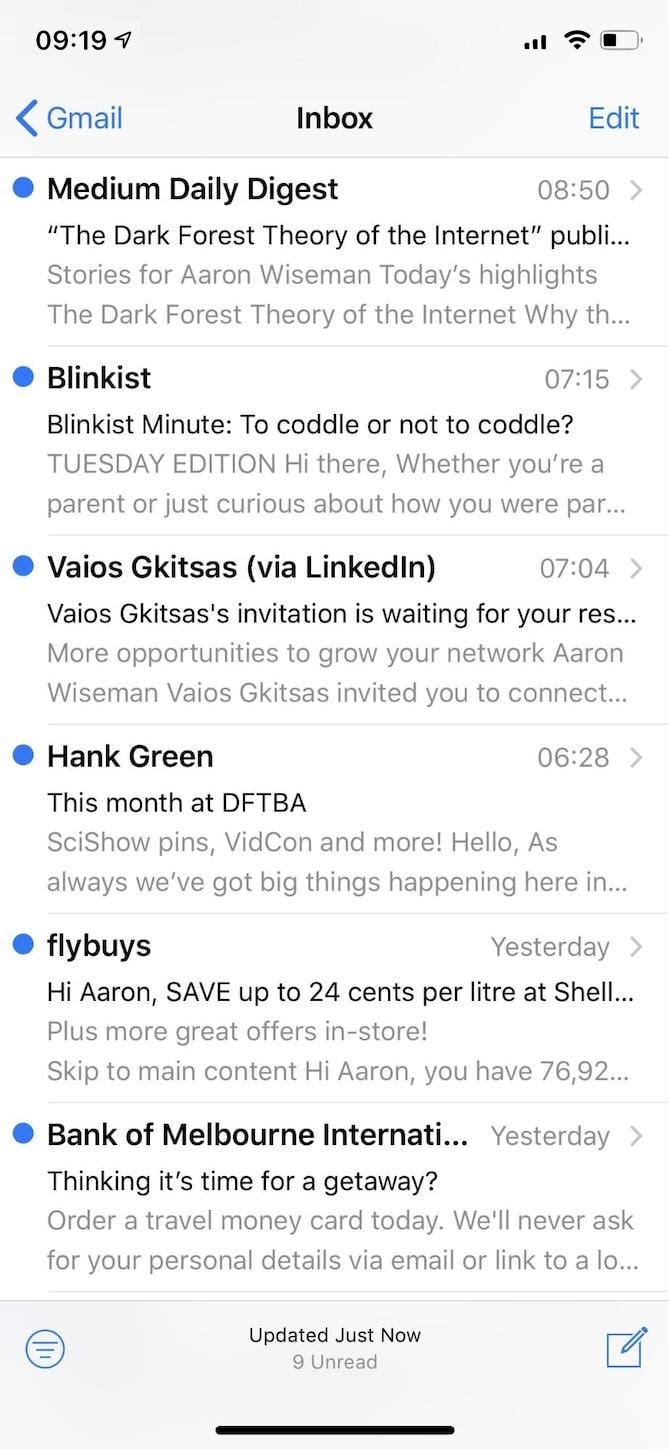 iphone inbox