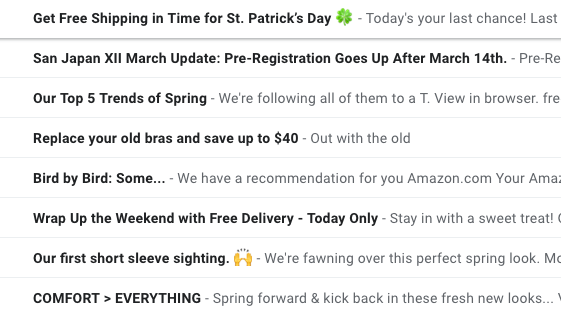 sample subject lines