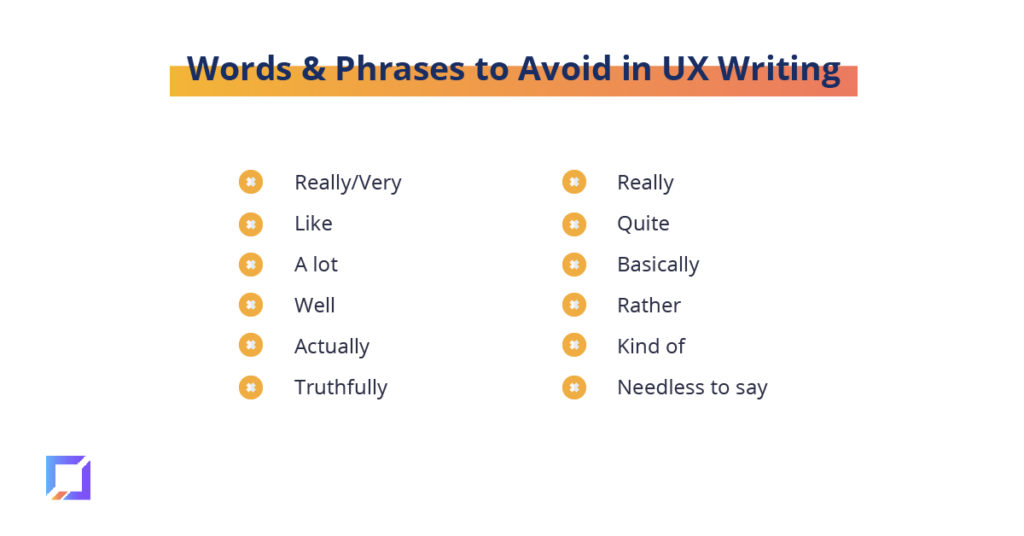 Avoid these phrases in UX writing. 