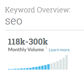 keyword overview for the word SEO