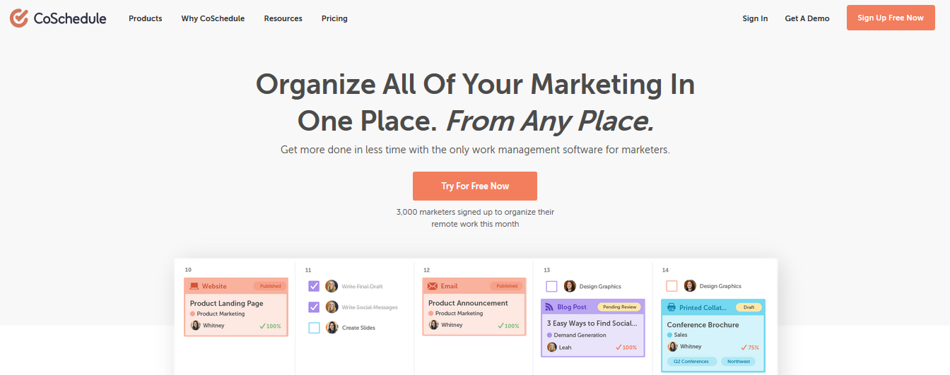 CoSchedule homepage