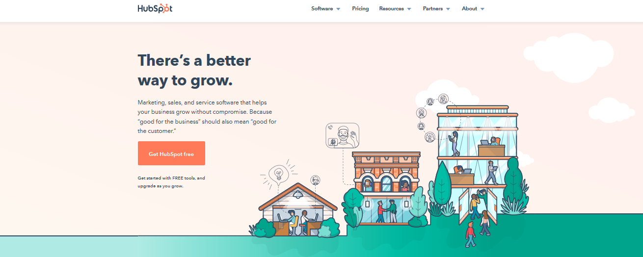 HubSpot's homepage