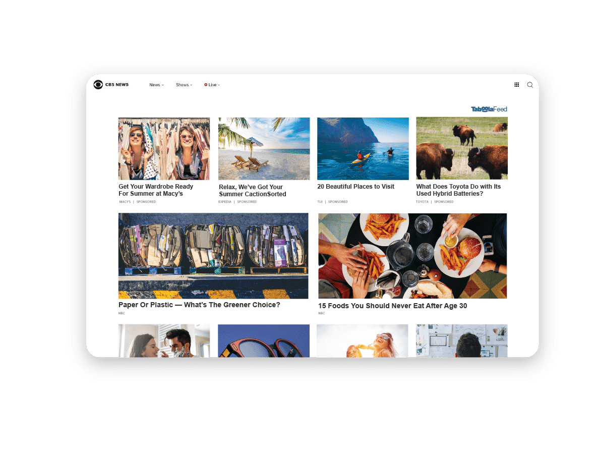 taboola partnerships with CBS news