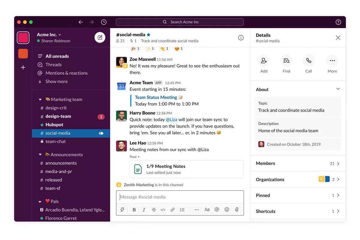 Slack UI