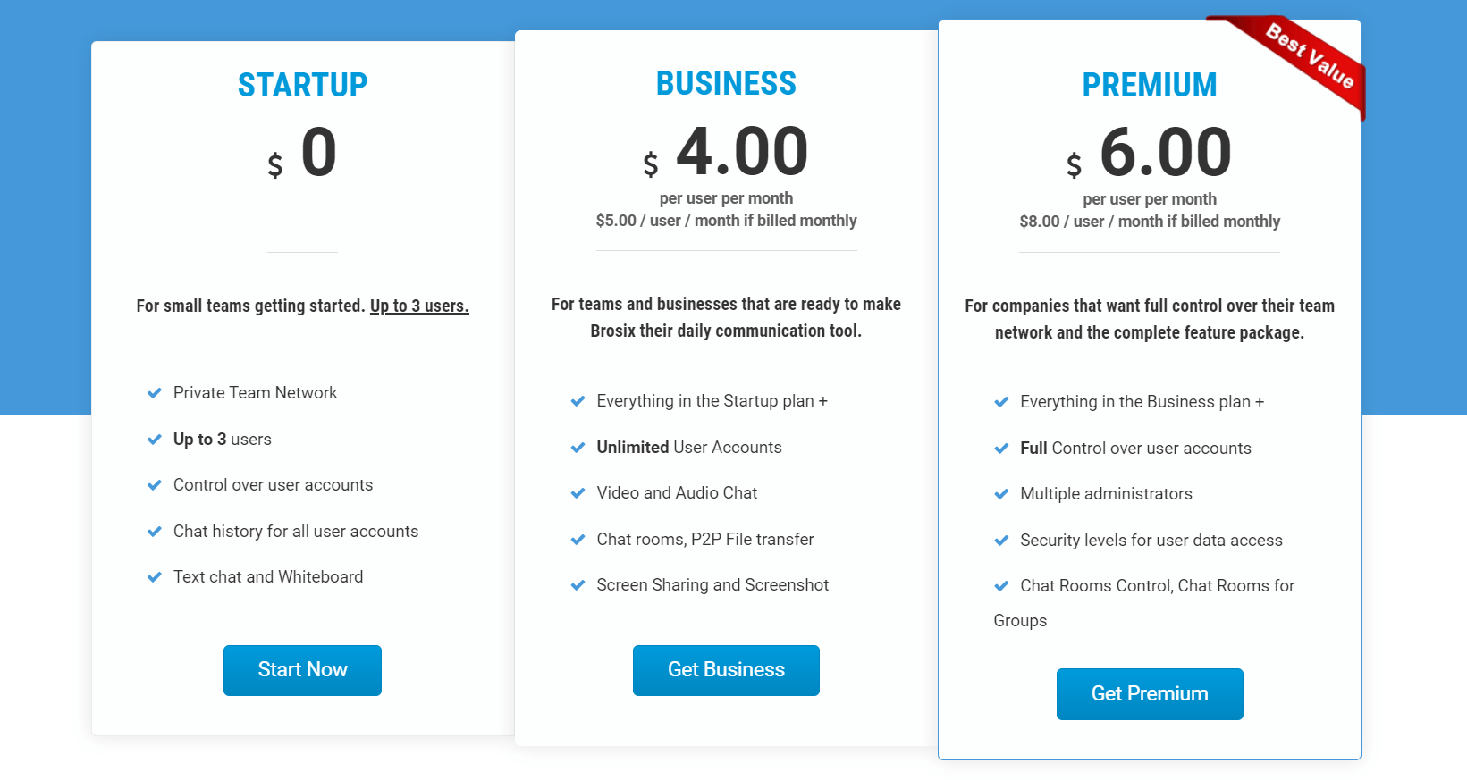 Brosix pricing