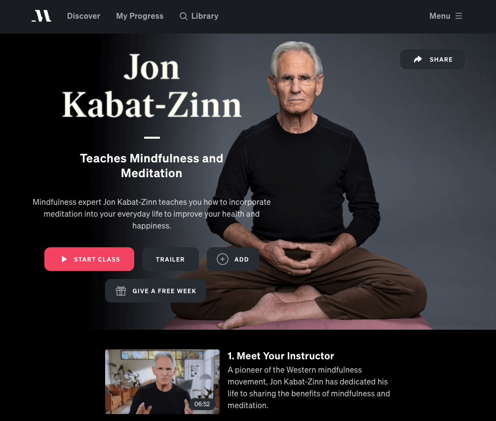 Jon Kabat-Zinn masterclass review