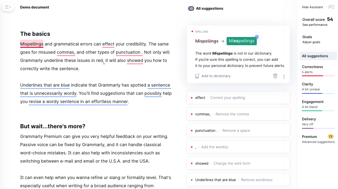 grammarly demo document dashboard