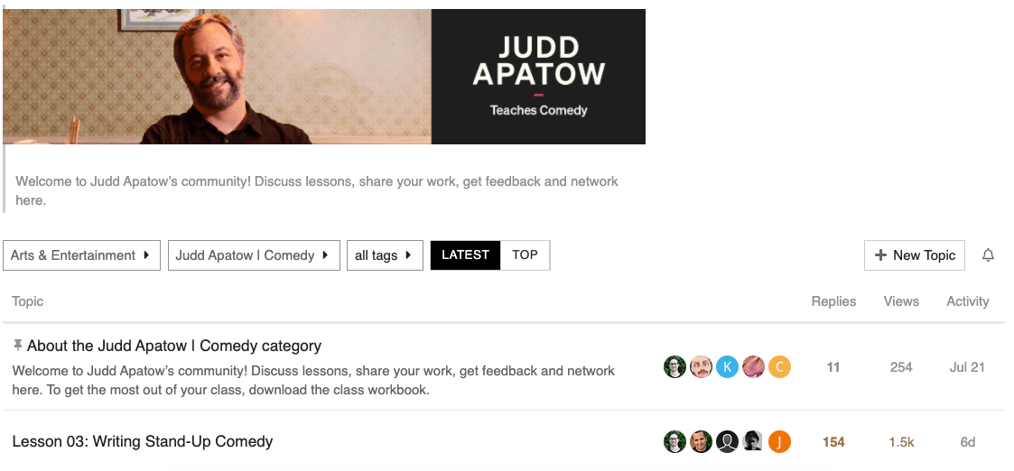 Judd Apatow Teaches Comedy MasterClass Hub