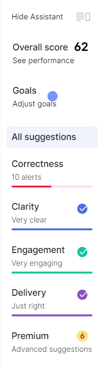 Grammarly side-bar assistant.