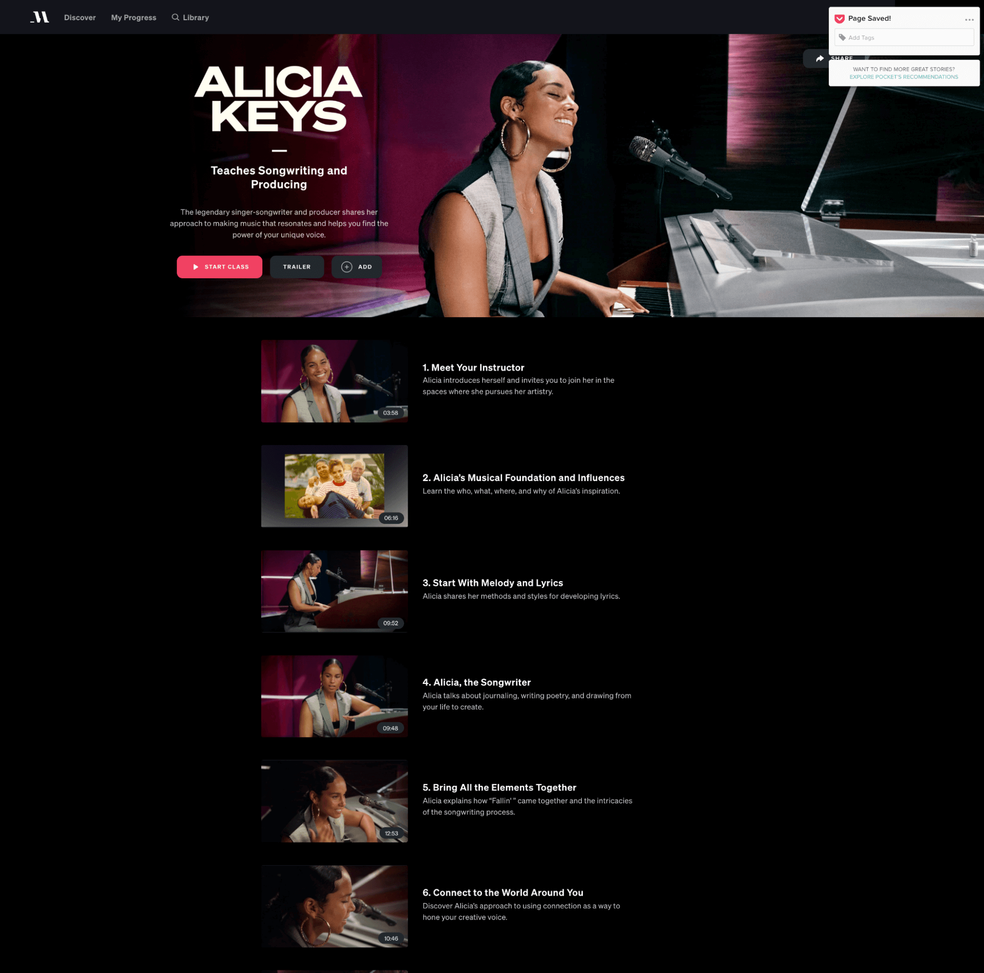 alicia keys masterclass