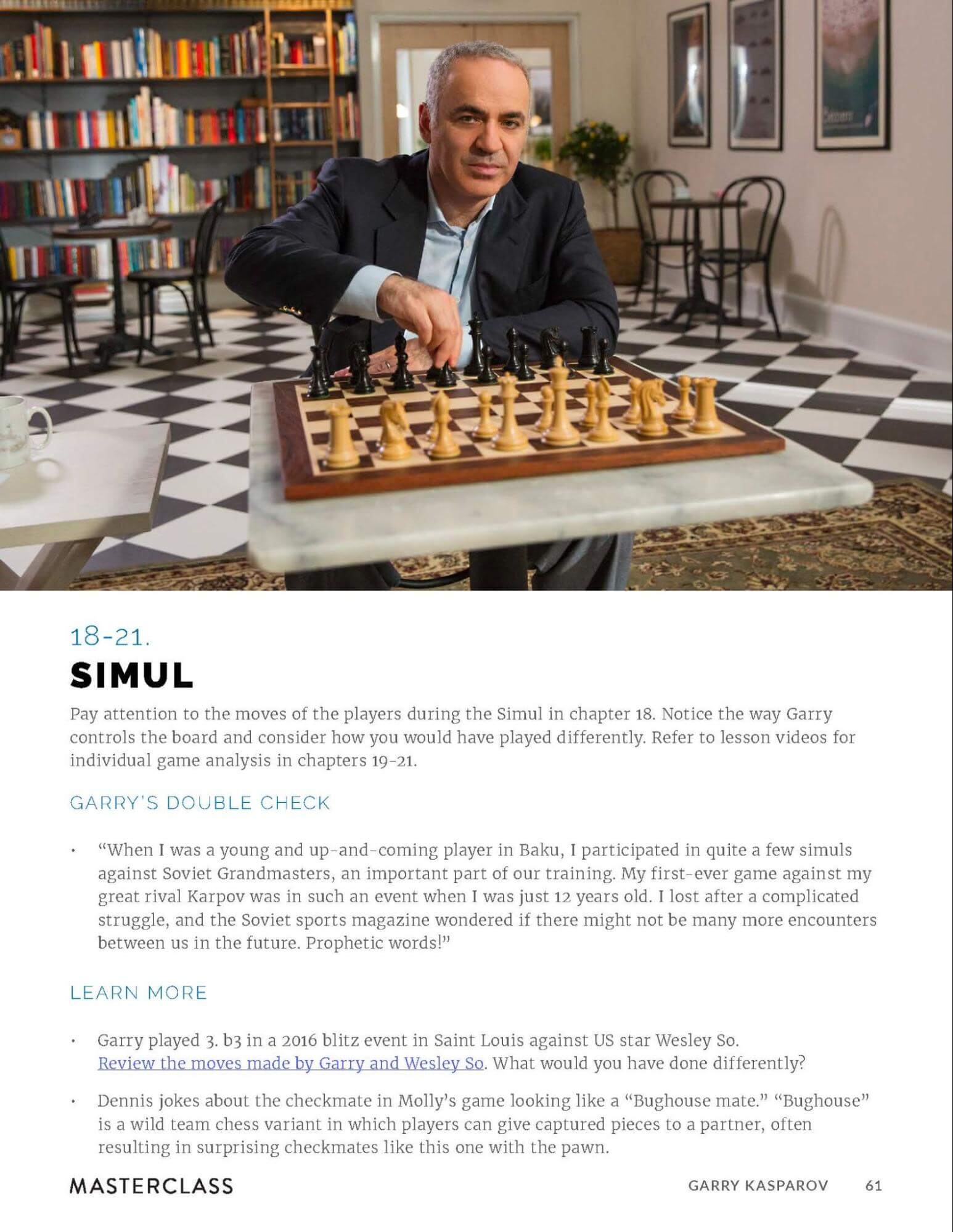 garry kasparov masterclass workbook sample simul