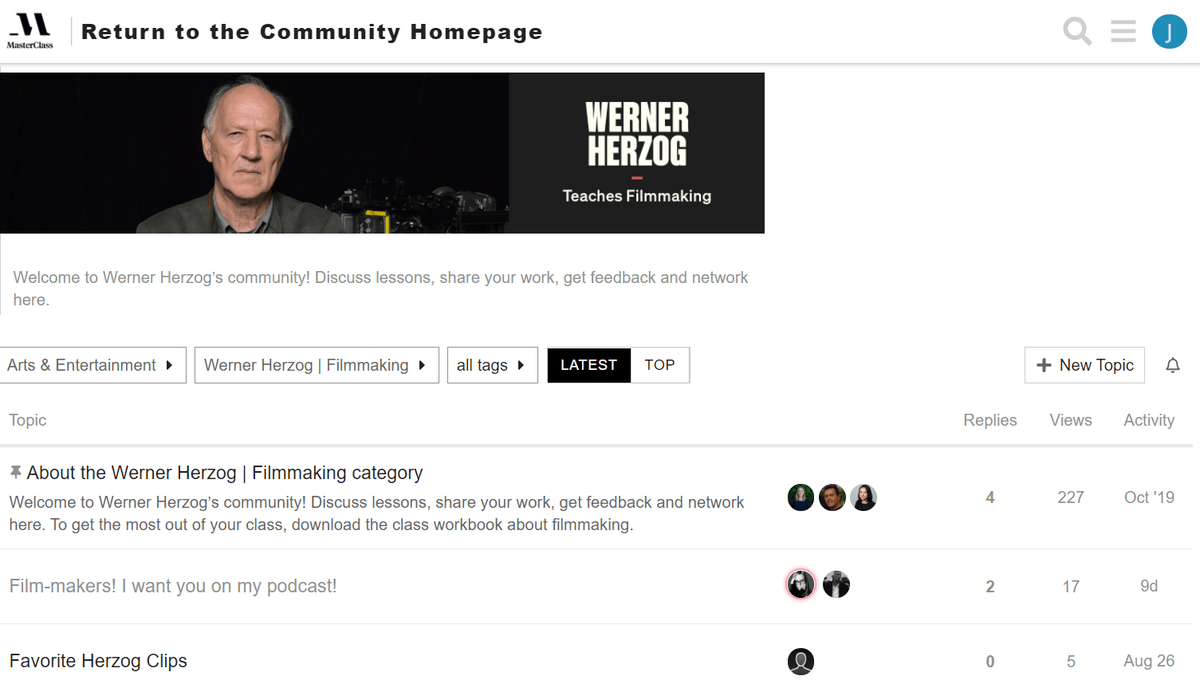  Werner Herzog MasterClass forum