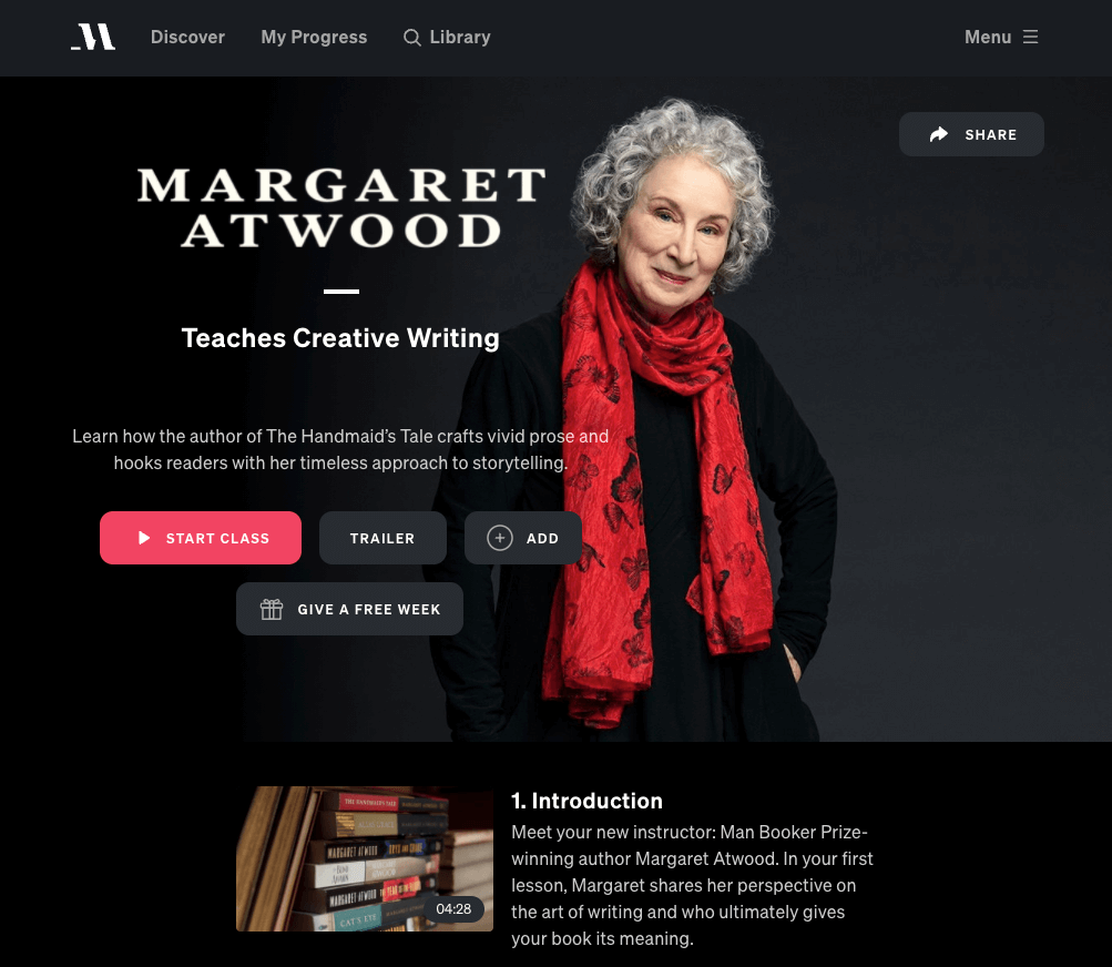 margaret atwood masterclass review