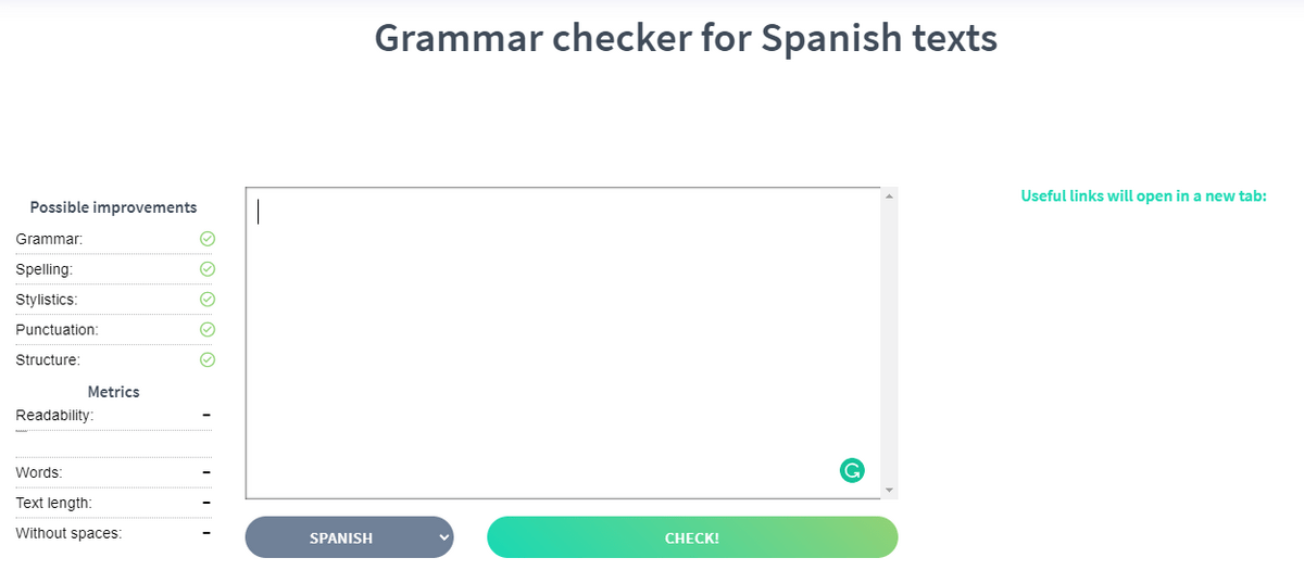 An example screenshot of checking grammar on TextGears.