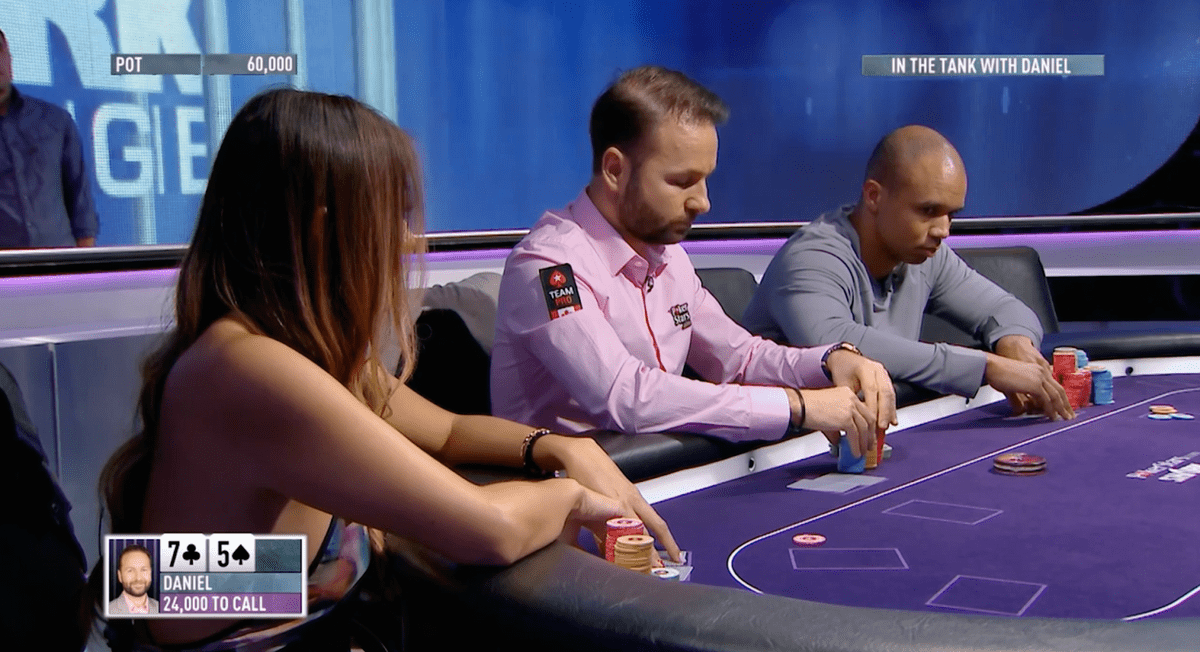 Daniel Negreanu playing at a high stakes poker game