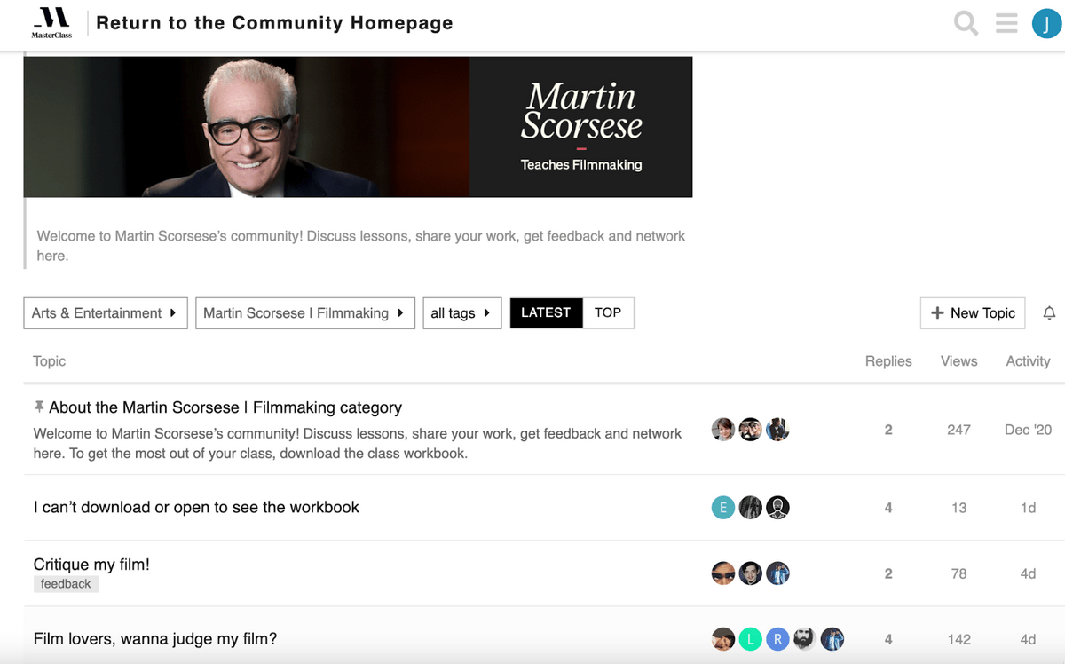 The Hub for Martin Scorsese's MasterClass