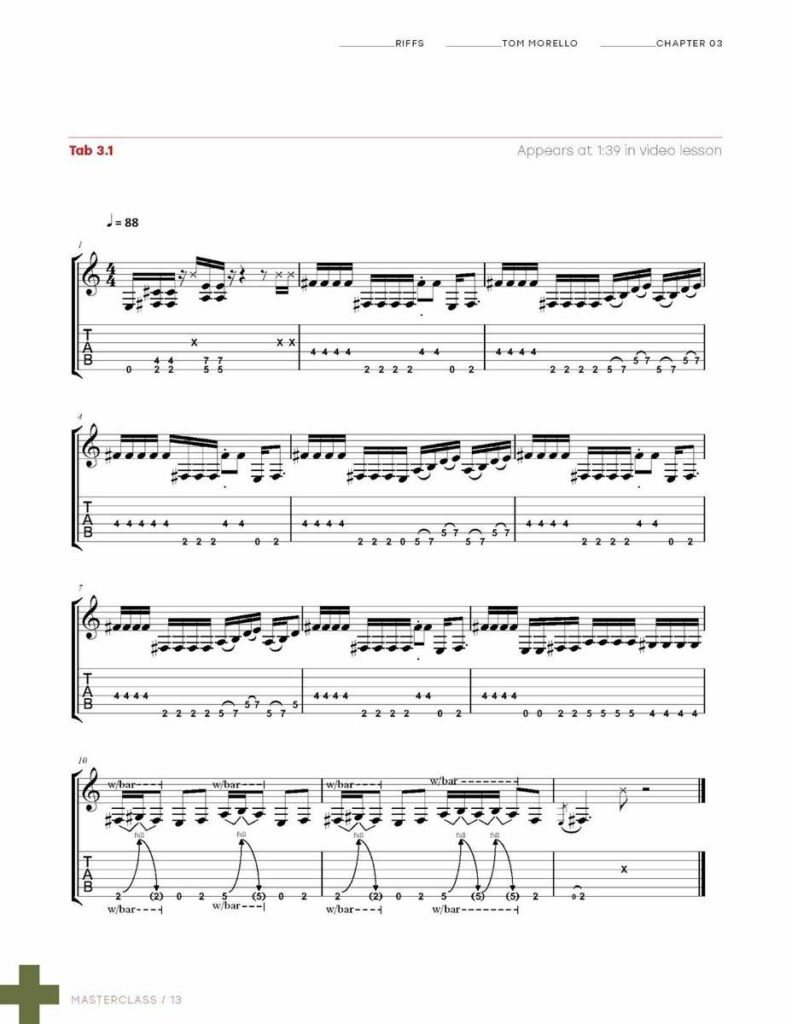 tom morello masterclass workbook song sample