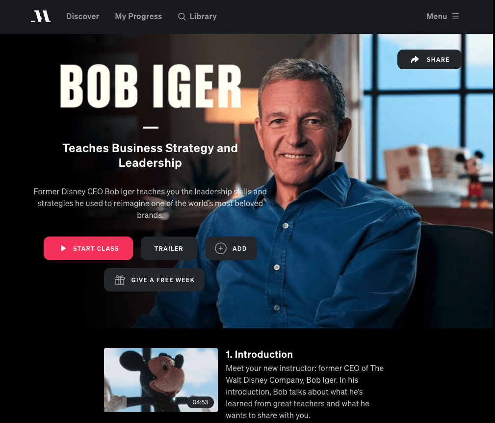 best masterclass courses bob iger