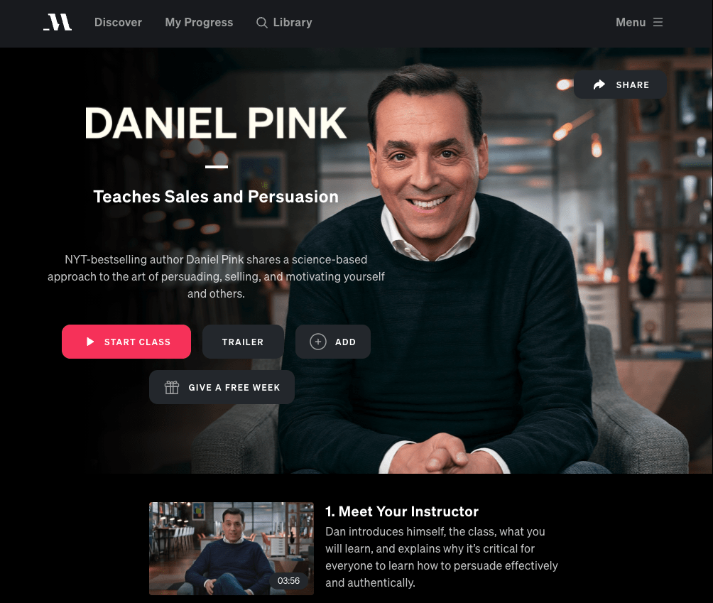 best masterclass courses daniel pink